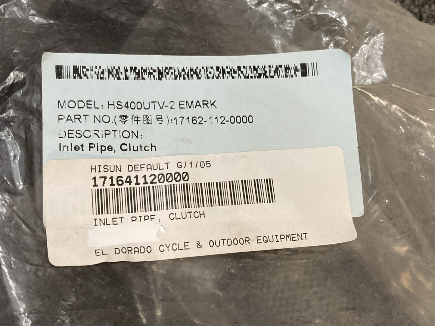NEW REPLACES HISUN 171641120000 CLUTCH INLET PIPE