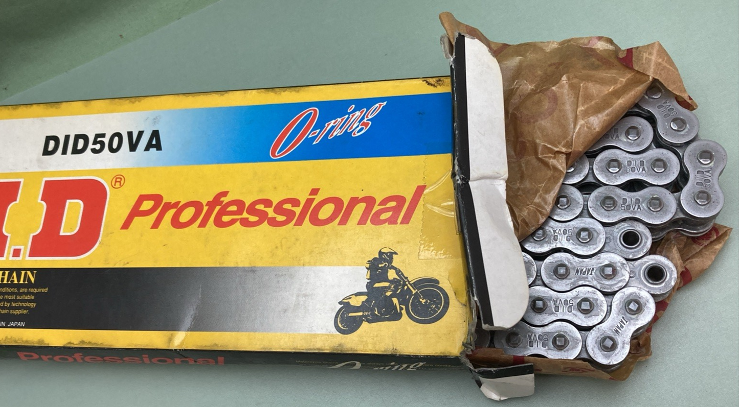 NEW GENUINE D.I.D PROFESSIONAL DID50VA O-RING MOTORCYCLE CHAIN