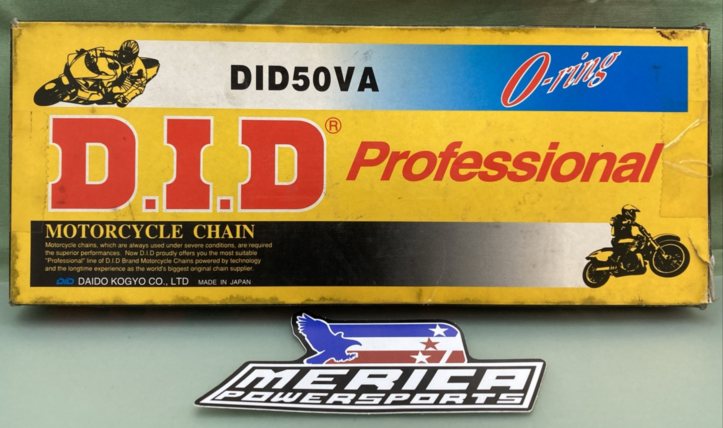 NEW GENUINE D.I.D PROFESSIONAL DID50VA O-RING MOTORCYCLE CHAIN