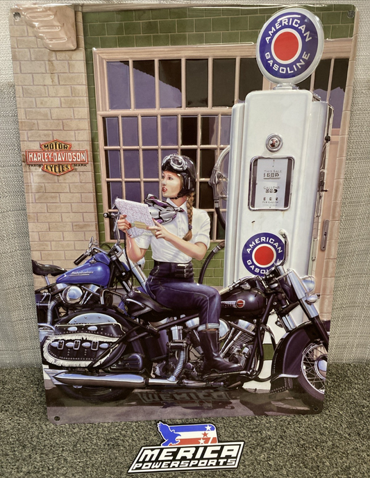 NEW GENUINE HARLEY DAVIDSON 2010891 Sturgis Babe Gasoline Motorcycle Metal Sign