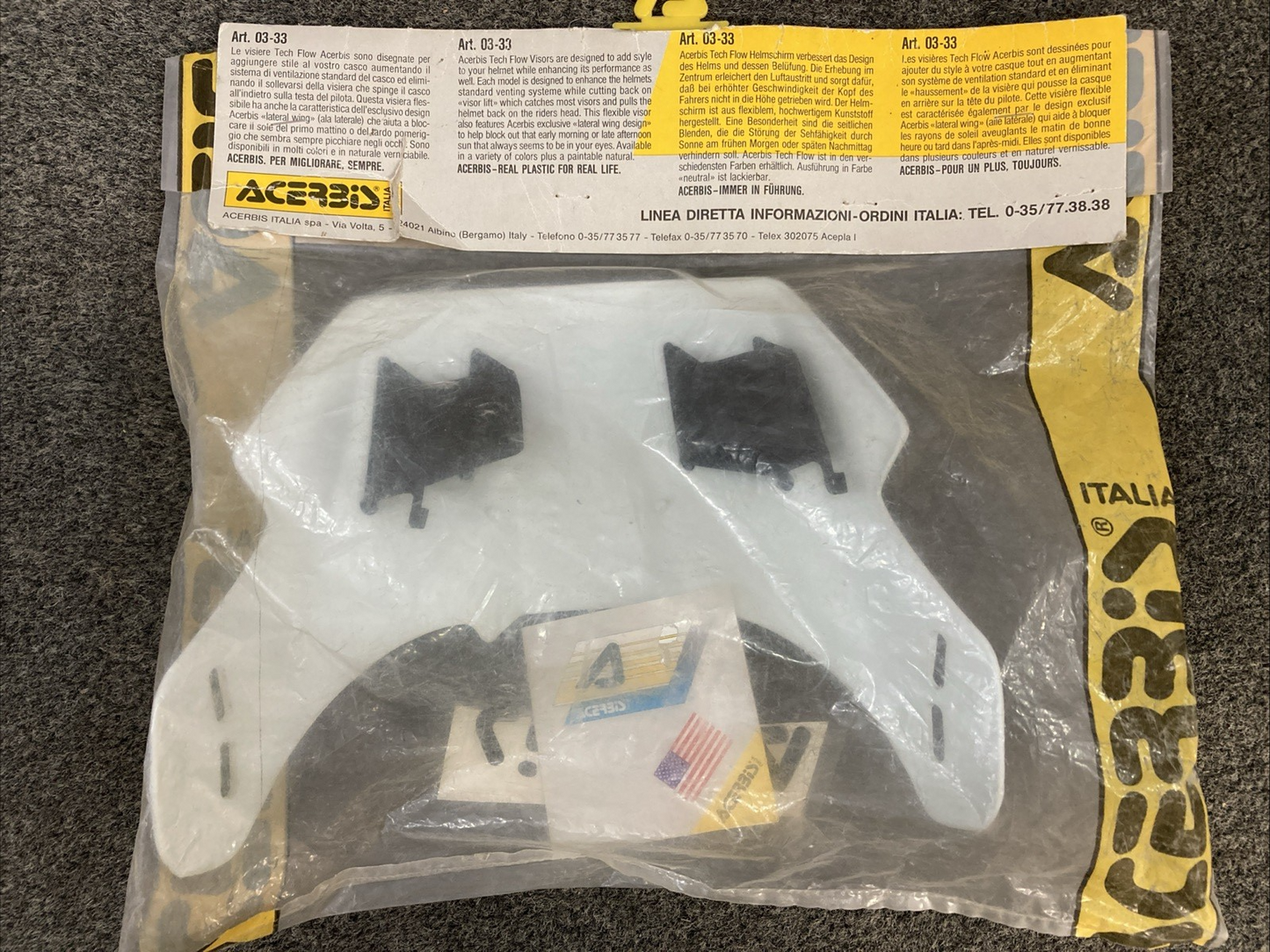 NEW GENUINE ACERBIS 03-33 TECH FLOW VISOR BELL MOTO-5 / BELL MOTO-6