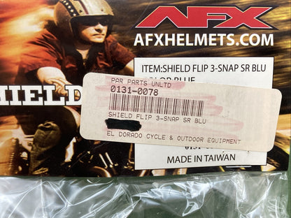 NEW GENUINE AFX 0131-0078 SHIELD FLIP 3-SNAP SR, BLUE