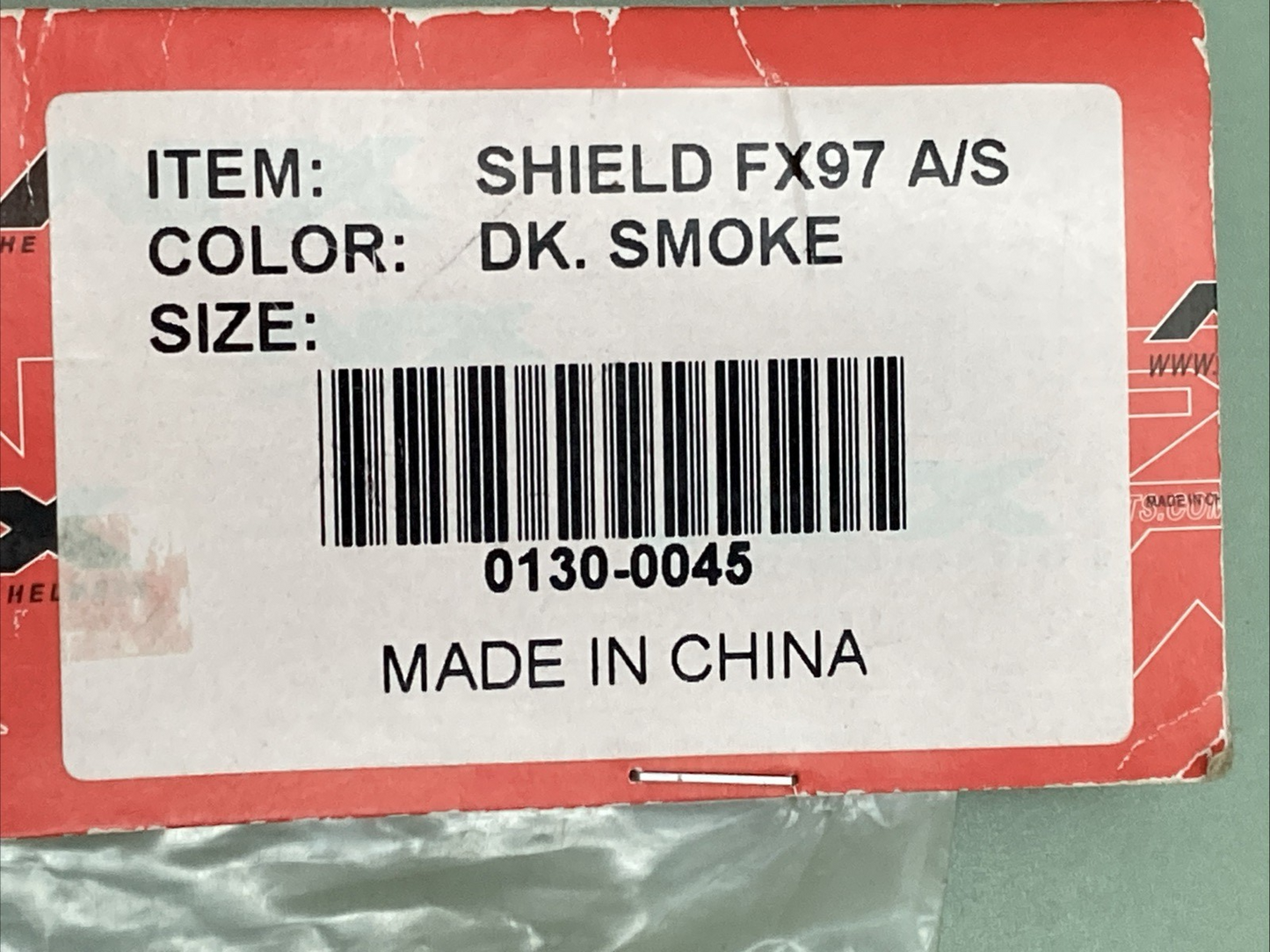 NEW GENUINE AFX 0130-0045 SHIELD FX97 A/S - DARK SMOKE