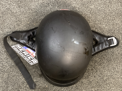 Helmet City HCI 105 Polo Style Motorcycle Half Helmet Matte Black SMALL