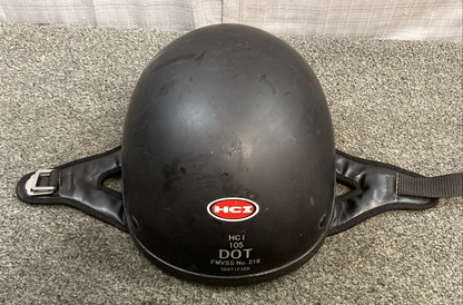 Helmet City HCI 105 Polo Style Motorcycle Half Helmet Matte Black SMALL