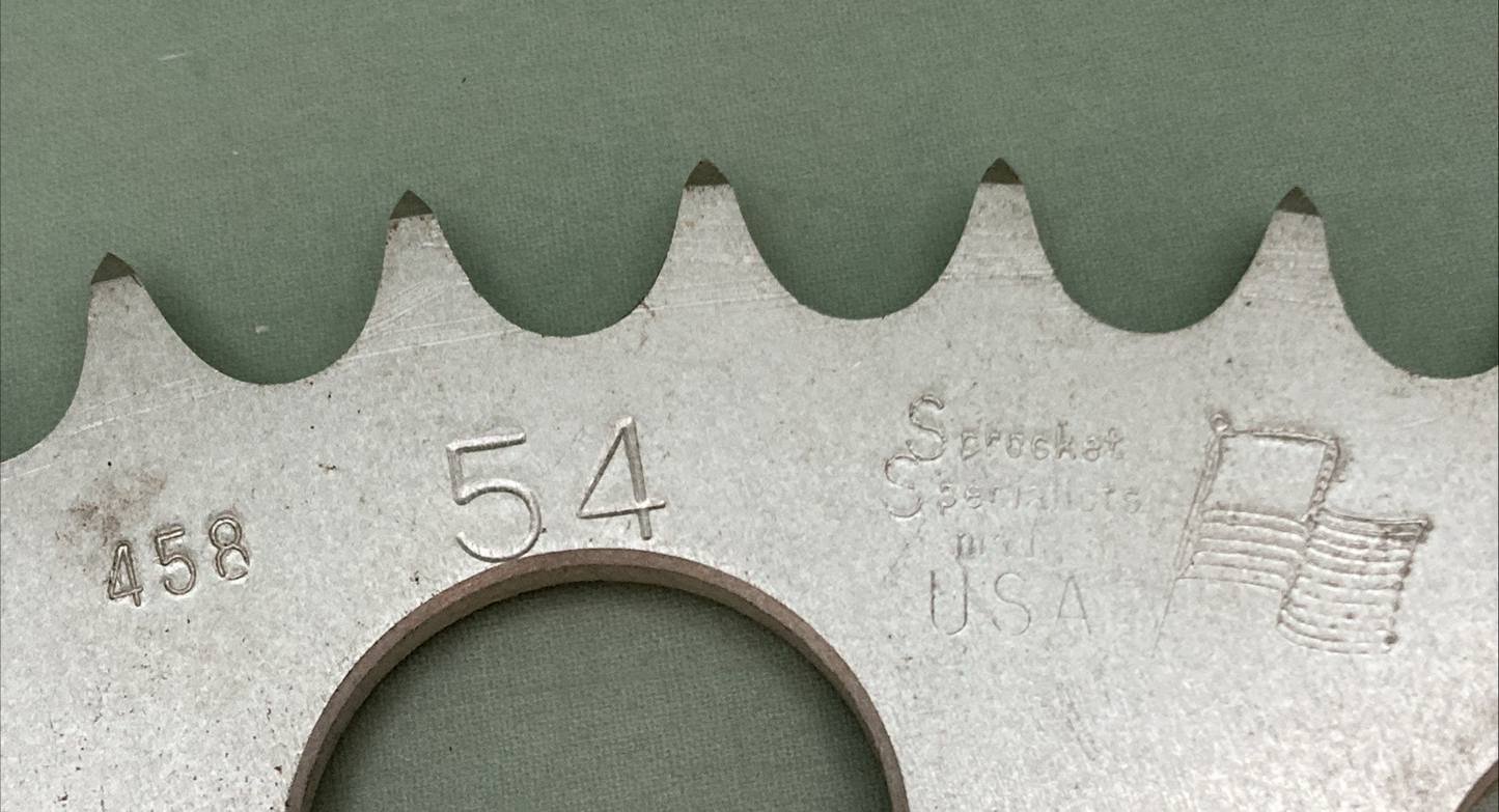 NEW GENUINE SPROCKET SPECIALISTS 458 54T REAR SPROCKET ALUMINUM