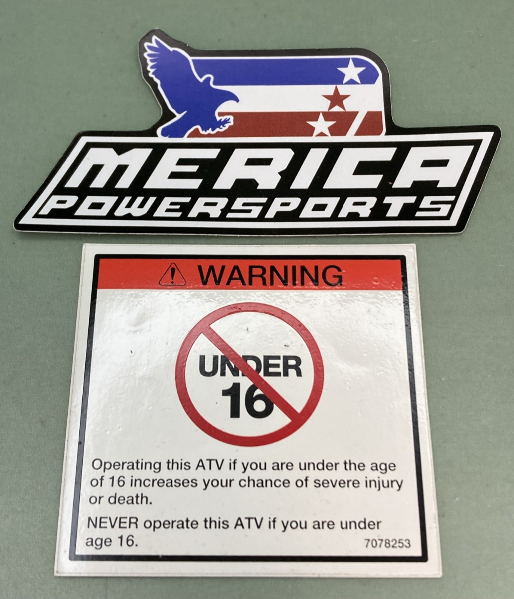 QTY 2 NEW GENUINE POLARIS 7078253 Decal, Age, Warn, 16, Atv