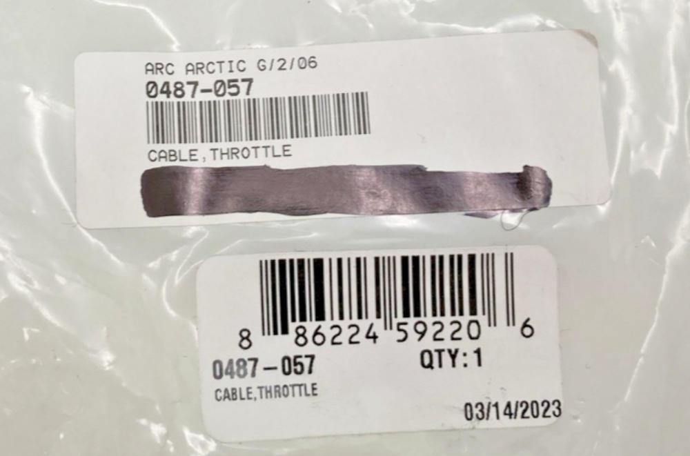 NEW GENUINE ARCTIC CAT 0487-057 CABLE,  THROTTLE