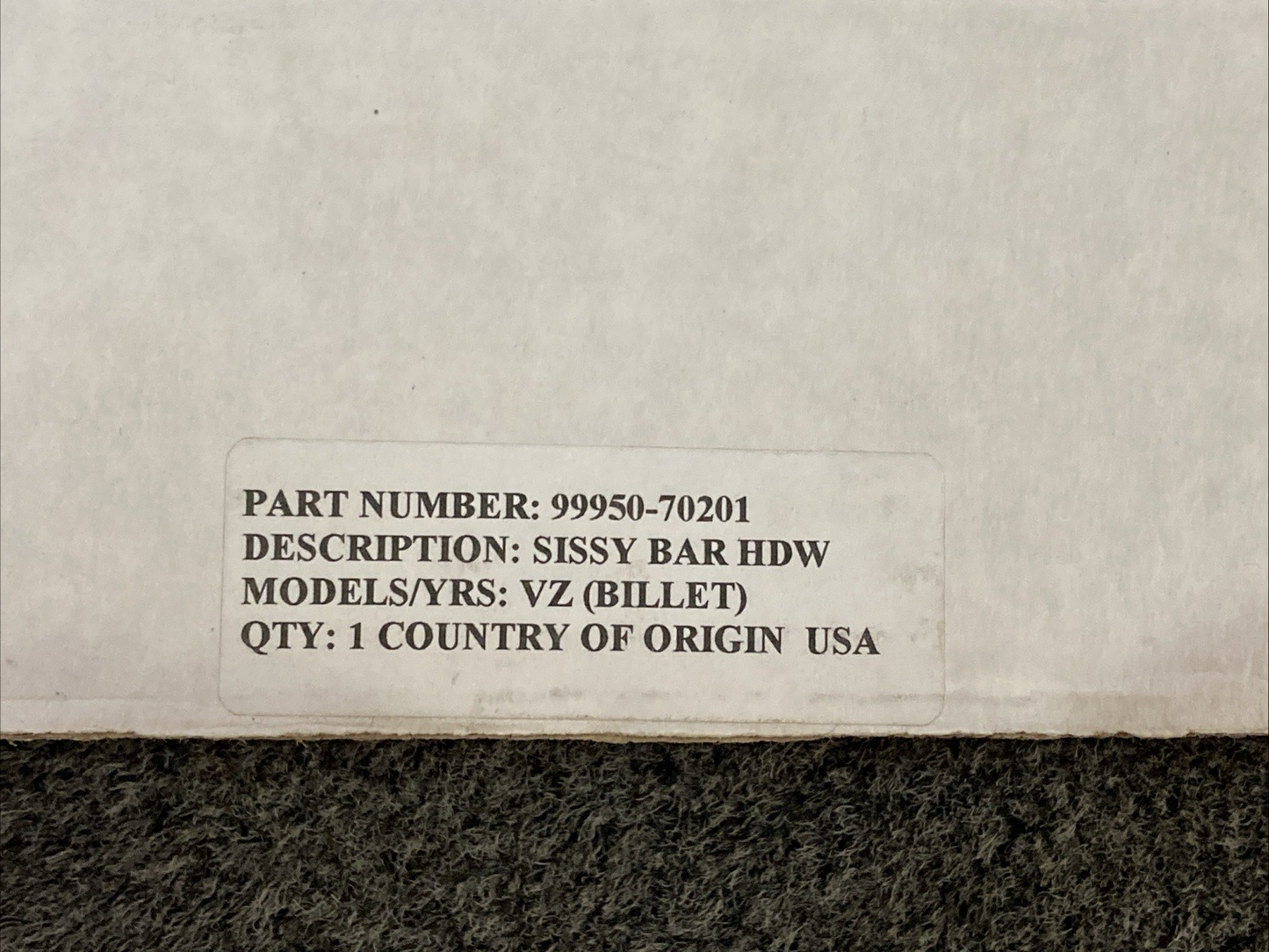 NEW GENUINE SUZUKI 99950-70201 SISSY BAR HDW