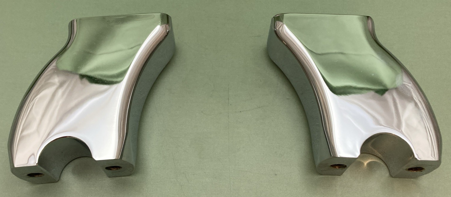 NEW GENUINE RIVCO TA017 HANDLEBAR RISERS W/ CAPS (CHROME)