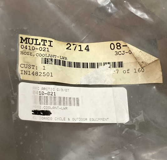 NEW GENUINE ARCTIC CAT 0410-021 HOSE, COOLANT - LWR