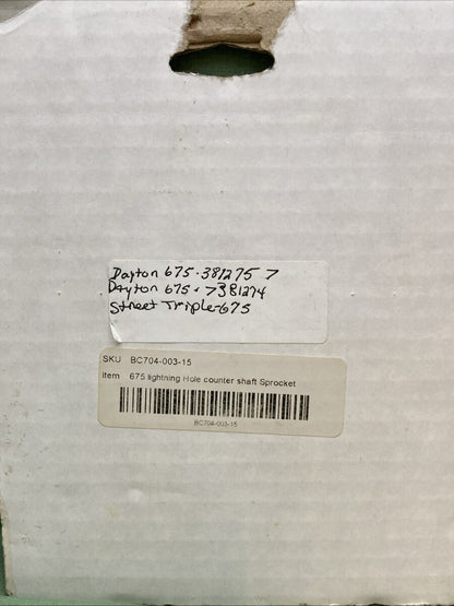 NEW GENUINE BRITISH CUSTOMS BC704-003-15 LIGHTNING HOLE COUNTER SHAFT SPROCKET