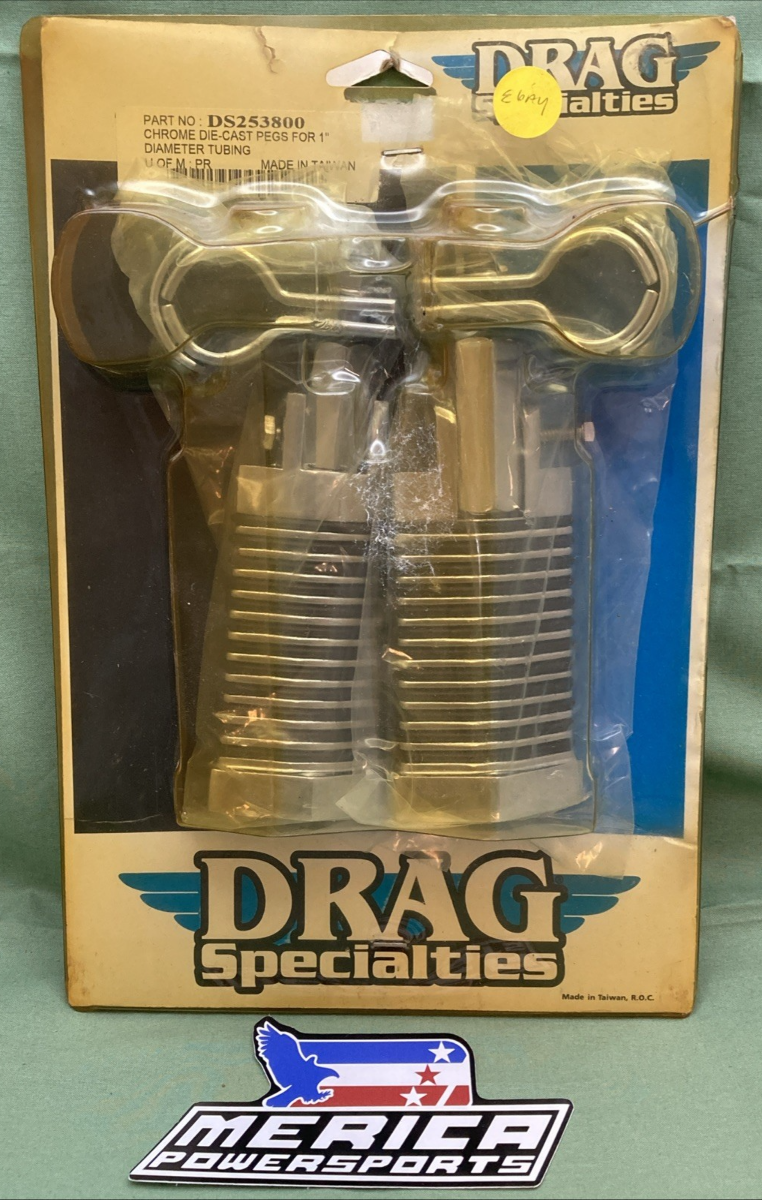 NEW GENUINE DRAG SPECIALTIES DS253800 CHROME DIE-CAST PEGS
