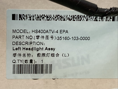 NEW GENUINE HISUN 35160-103-0000 Left Front Light - 400cc, ATV