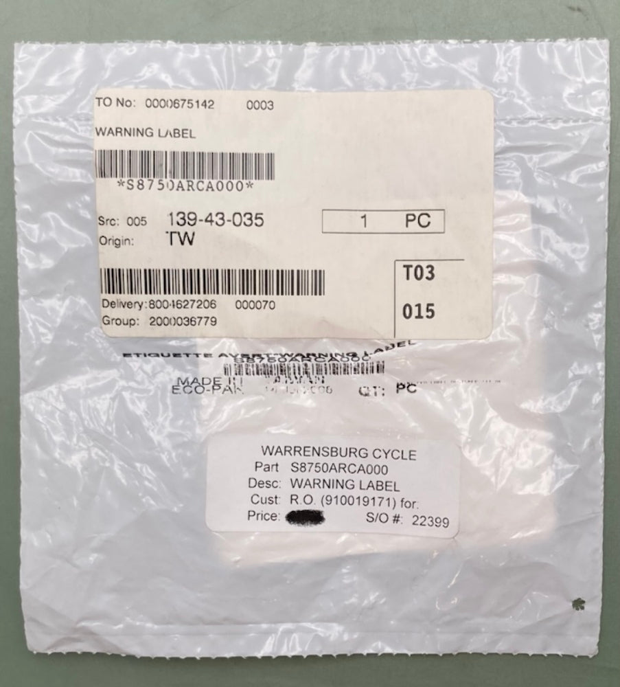 Replaces Can-Am S8750ARCA000 Warning Label, Under 16 Years, New