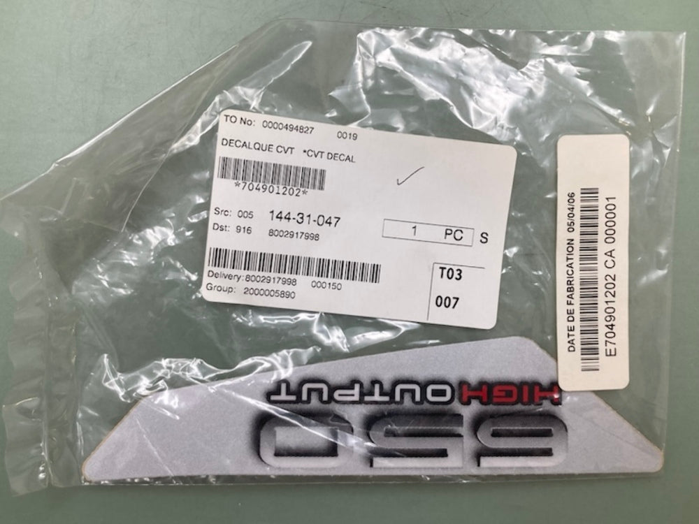 Replaces Can-Am 704901202 Cvt 650 Decal, Multilingual, New
