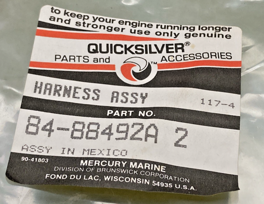 NEW GENUINE MERCURY QUICKSILVER 84-88492A 2 HARNESS ASSY