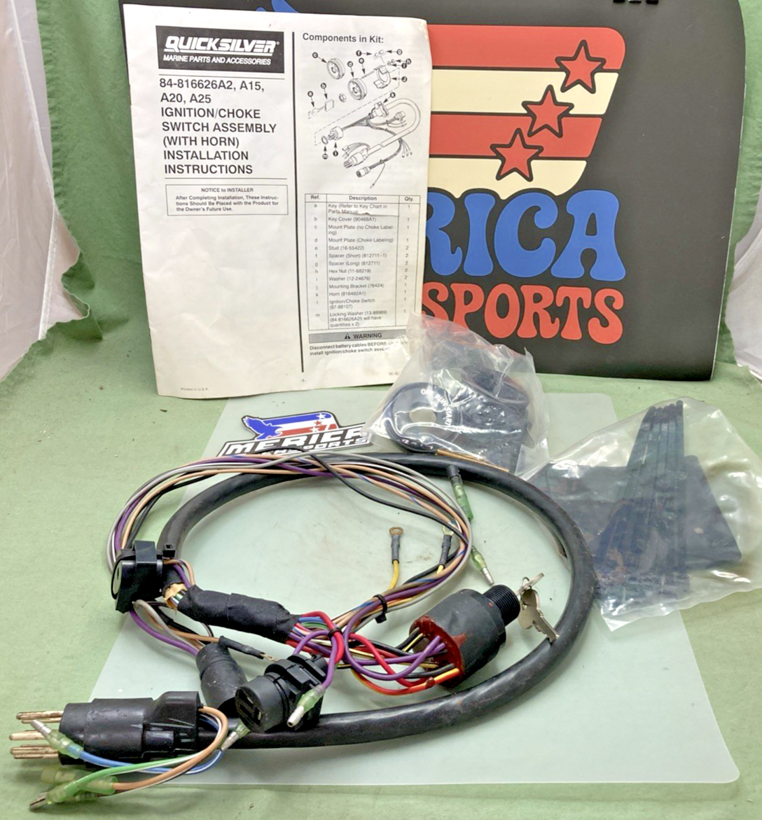 NEW GENUINE MERCURY QUICKSILVER 84-816626A2 IGNITION/CHOKE SWITCH ASSY