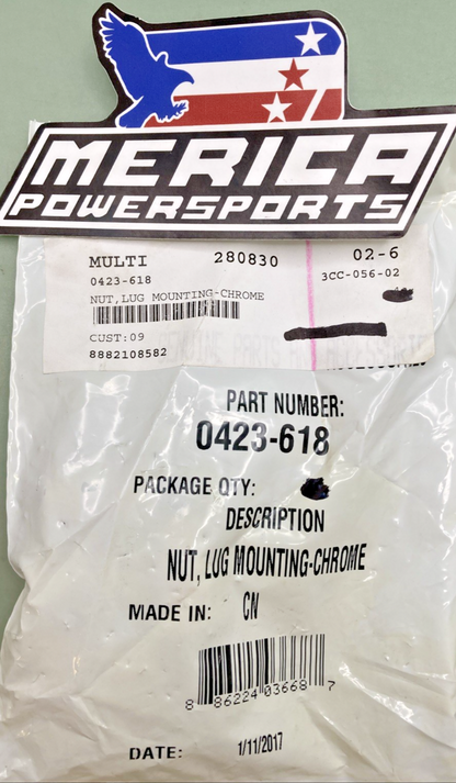 NEW GENUINE ARCTIC CAT 0423-618 Chrome Lug Nut - ATV Prowler Wildcat