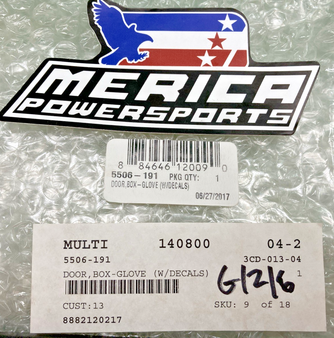 NEW GENUINE ARCTIC CAT 5506-191 DOOR,BOX-GLOVE (W/DECALS)