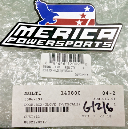 NEW GENUINE ARCTIC CAT 5506-191 DOOR,BOX-GLOVE (W/DECALS)