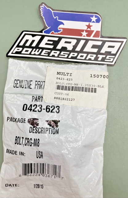 QTY 2 NEW GENUINE ARCTIC CAT 0423-623 CARRIAGE-M8-1.25X30-BLK RIE