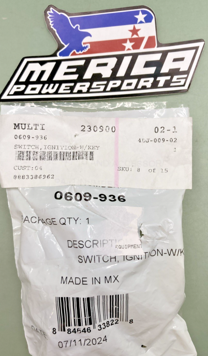 NEW GENUINE ARCTIC CAT 0609-936 Ignition Switch with Keys