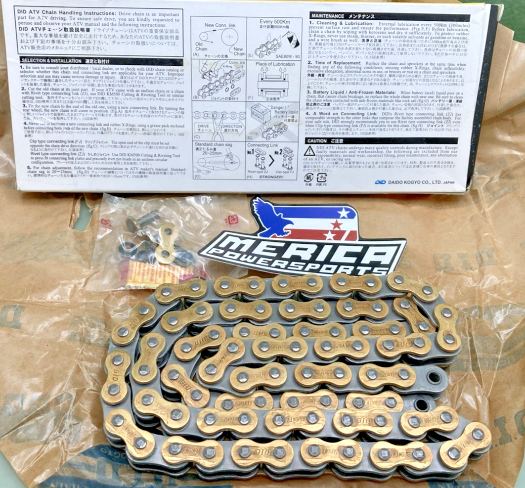NEW GENUINE DAIDO KOGYO 520ATV282FB X-Ring ATV DRIVE CHAIN 82 LINK