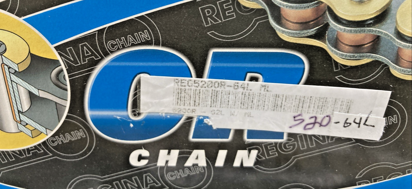 NEW GENUINE REGINA CHAIN 520OR-64L MOTORCYCLE RACING DRIVE CHAIN 64L