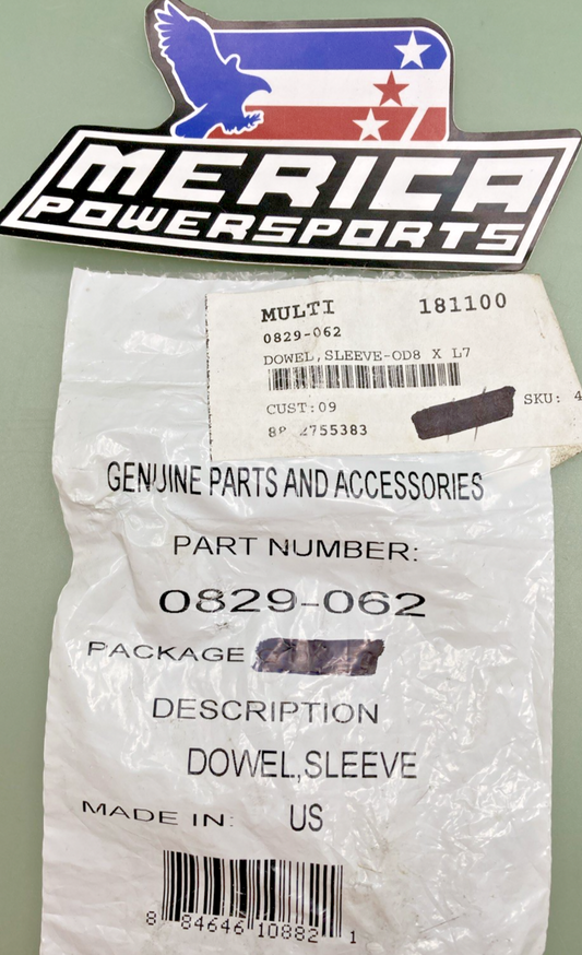 NEW GENUINE ARCTIC CAT 0829-062 DOWEL, SLEEVE-OD8 X L7