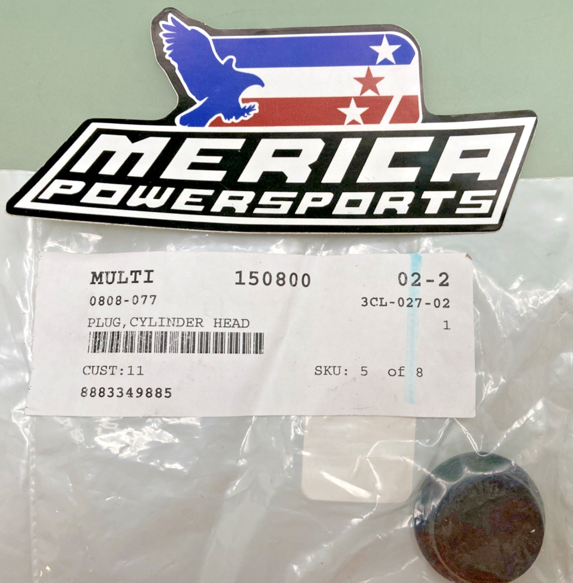 NEW GENUINE ARCTIC CAT 0808-077 PLUG, CYLINDER HEAD