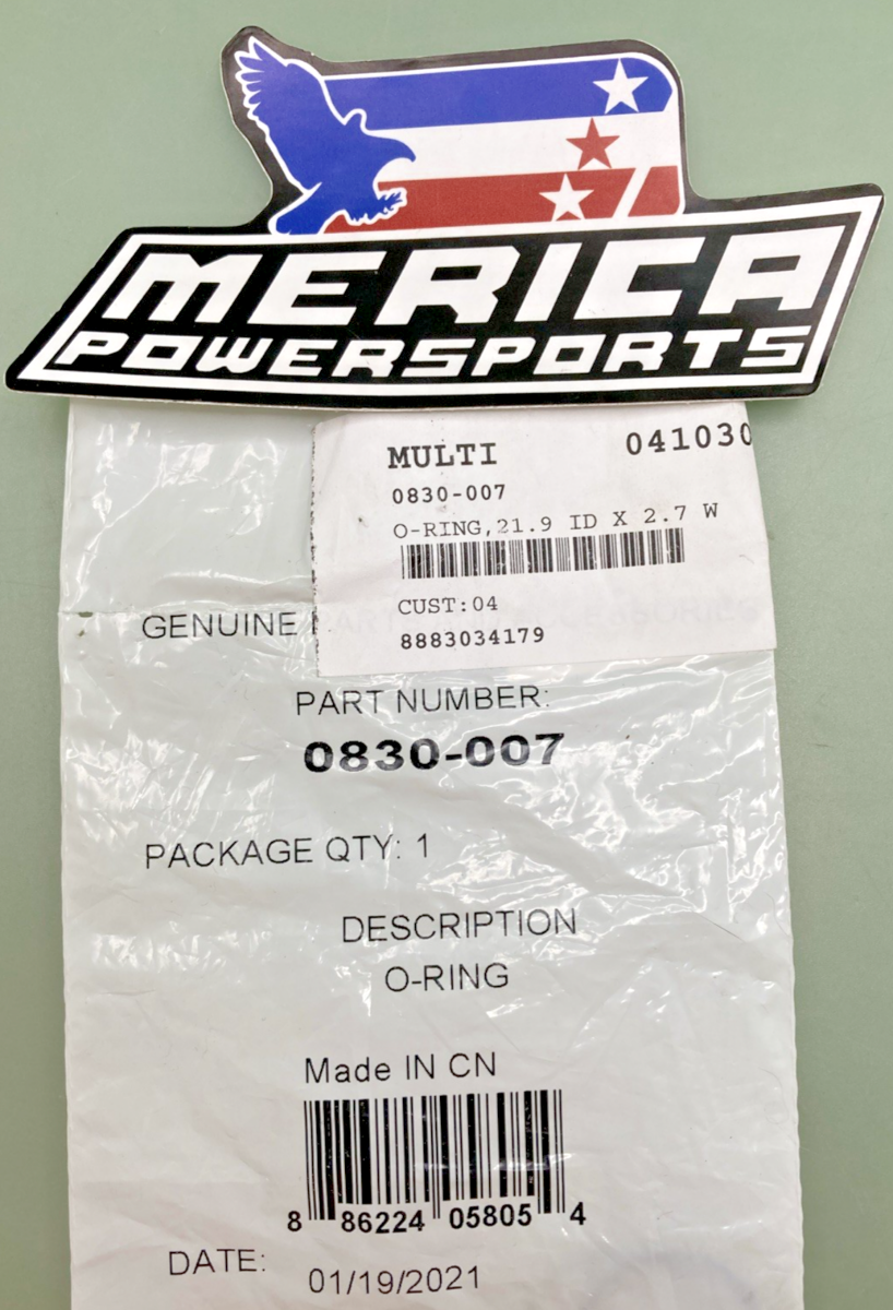 QTY 2 NEW GENUINE ARCTIC CAT 0830-007 O-RING, 21.9 ID X 2.7 W