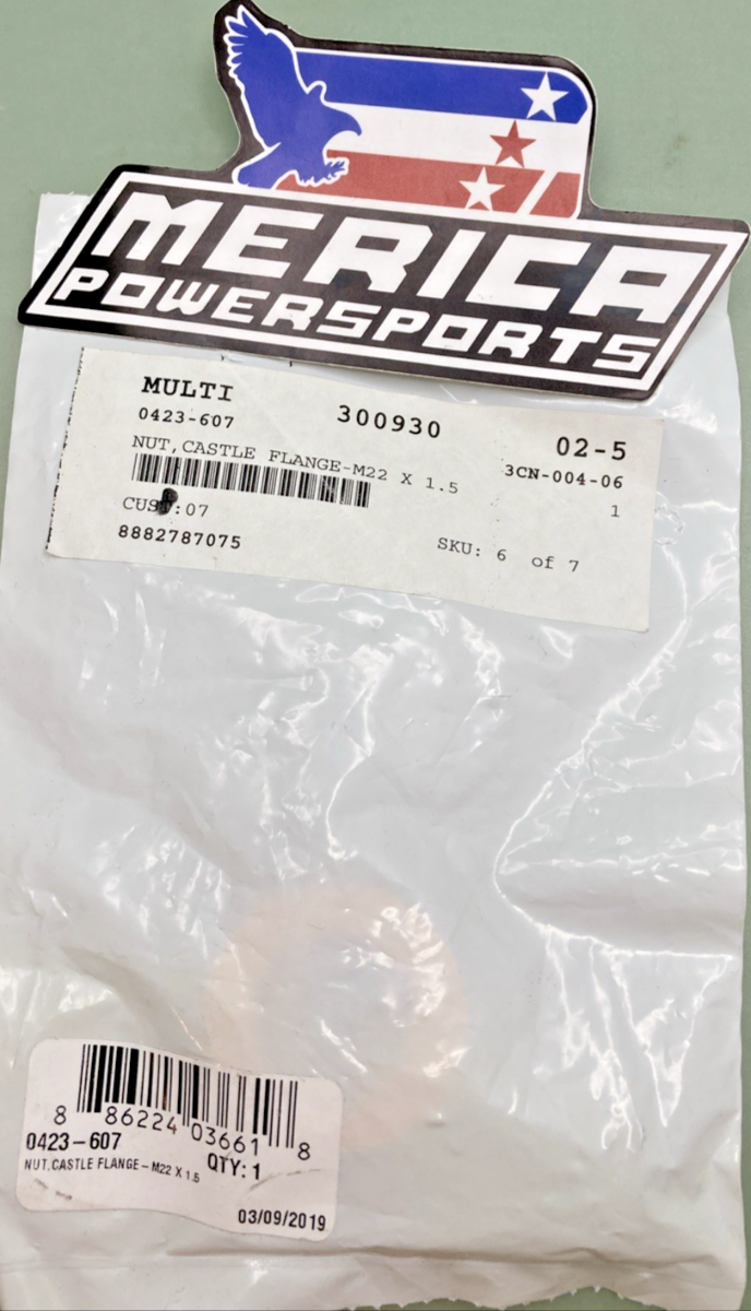 NEW GENUINE ARCTIC CAT 0423-607 NUT, CASTLE FLANGE-M22 X 1.5