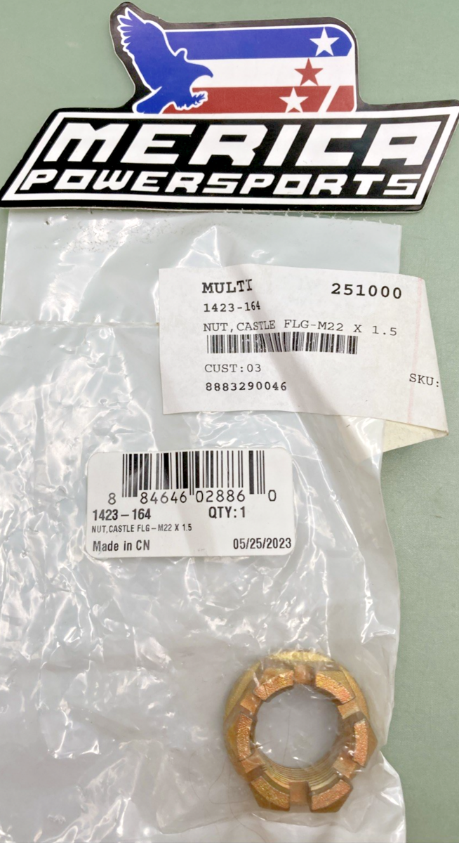 NEW GENUINE ARCTIC CAT 1423-164 NUT, CASTLE FLG-M22 X 1.5