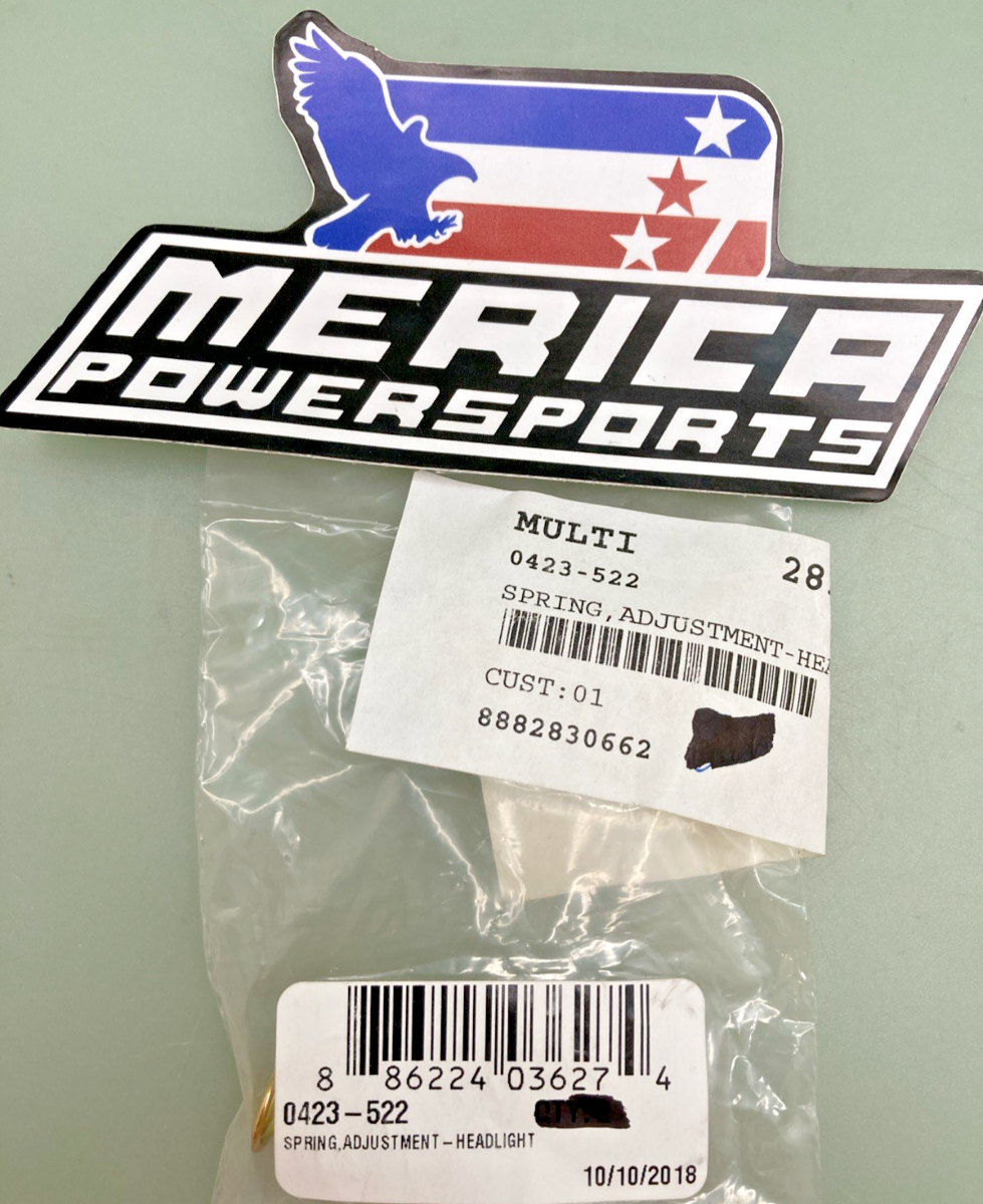 QTY 2 NEW GENUINE ARCTIC CAT 0423-522 SPRING, ADJUSTMENT-HEADLIGHT