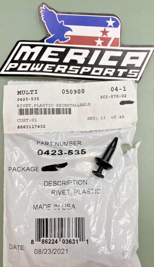 0423-535NEW GENUINE ARCTIC CAT 0423-535 RIVET, PLASTIC-REINSTALLABLE