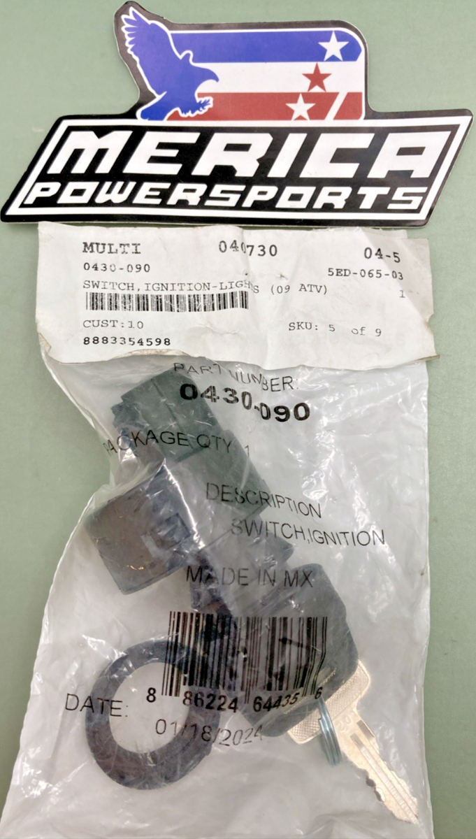 NEW GENUINE ARCTIC CAT 0430-090 Ignition Switch with Keys