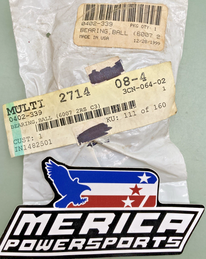 NEW GENUINE ARCTIC CAT 0402-339 BEARING,BALL (6007 2RS C3)