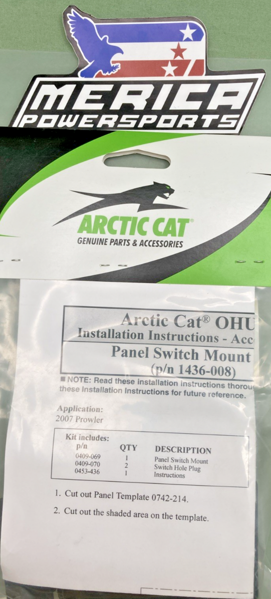 NEW GENUINE ARCTIC CAT 1436-008 Switch Mount Panel Kit
