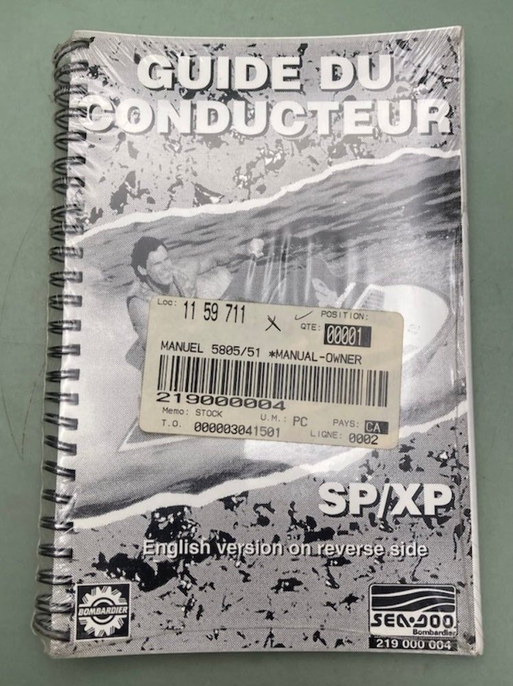 Sea-Doo 219000004 SP/XP Operator's Guide New Genuine
