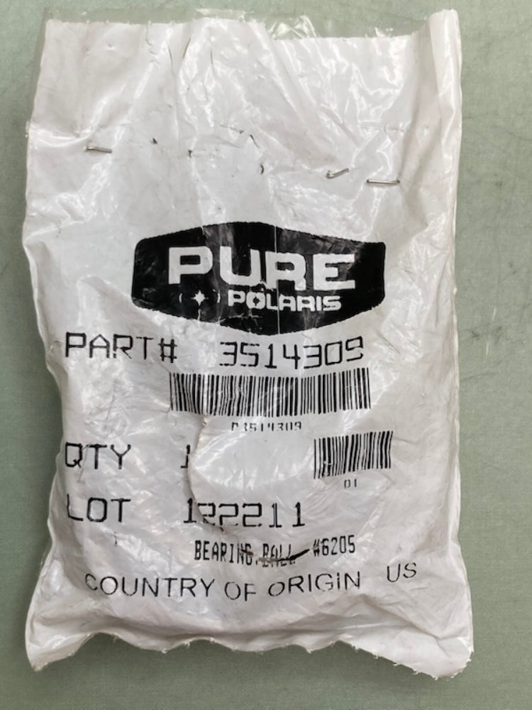 Polaris 3514309 Bearing Ball #6205 New Genuine