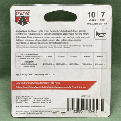 New Genuine Road Power 55671933 Primary Wire, 10 Gauge, 7 Feet, White Cable
