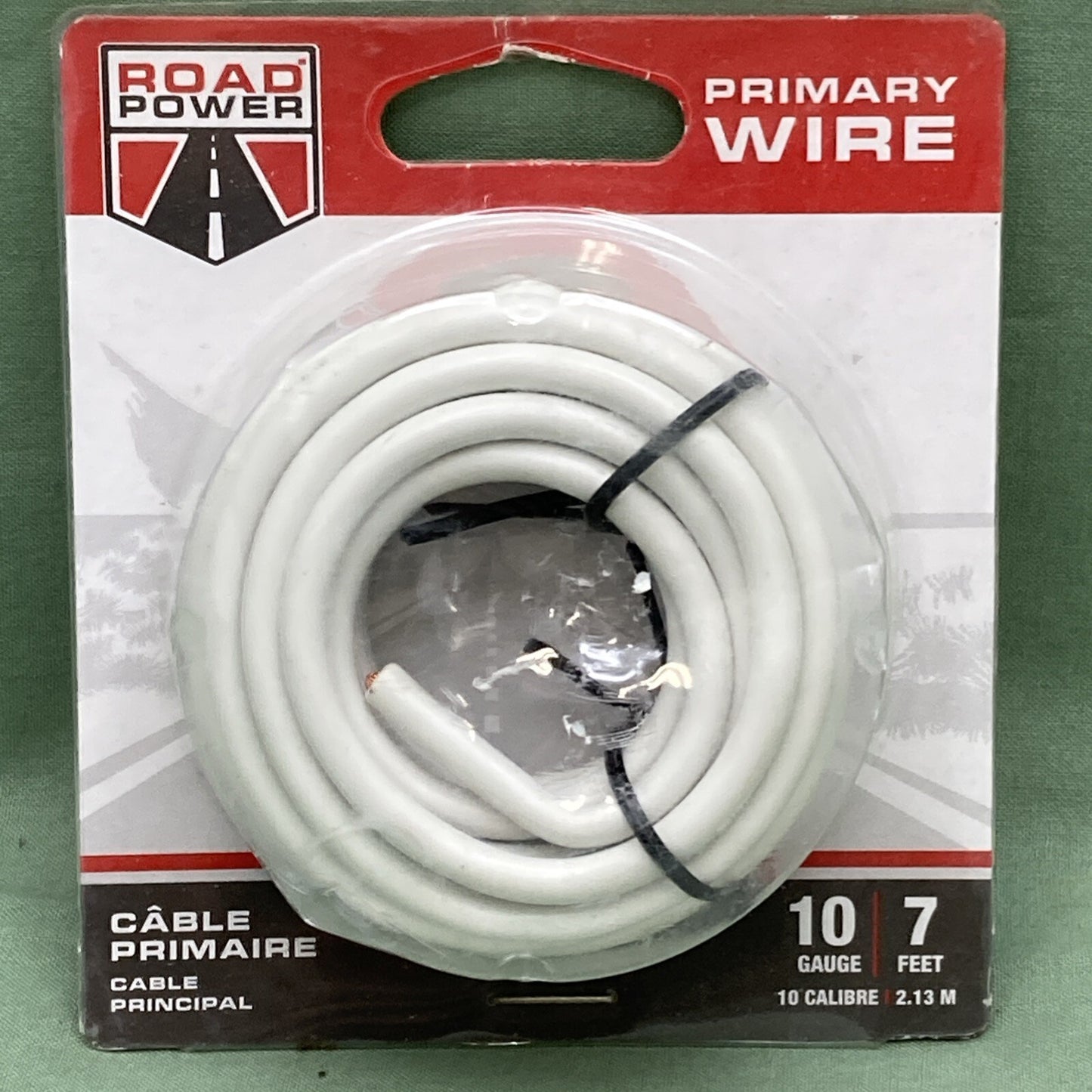 New Genuine Road Power 55671933 Primary Wire, 10 Gauge, 7 Feet, White Cable