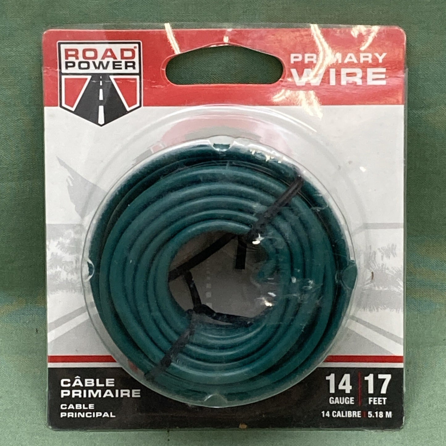New Genuine Road Power 56421933 Primary Wire 14 Gauge, 17 Feet, Green Cable