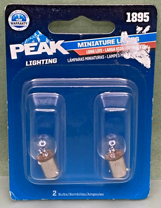 QTY 5 New Genuine Peak Lighting 1895 Miniature Lamp Set, 14v 3.8w .27a