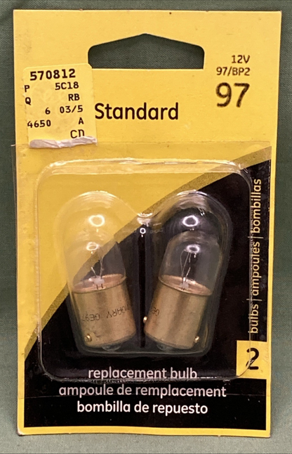 New Genuine GE 97 Standard Replacement Bulb 12v, 97/BP2