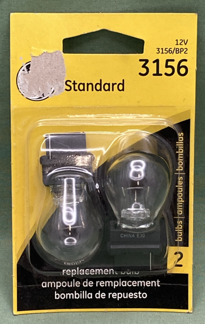 New Genuine GE 3156 Standard Replacement Bulb Set 12v, 3156/BP2