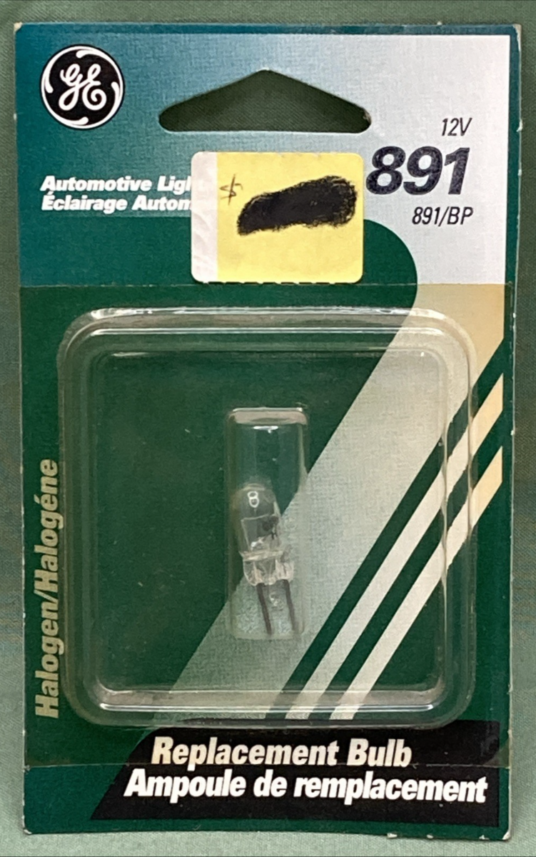 QTY 2 New Genuine GE 891 Automotive Halogen Replacement Bulb 12v, 891/BP