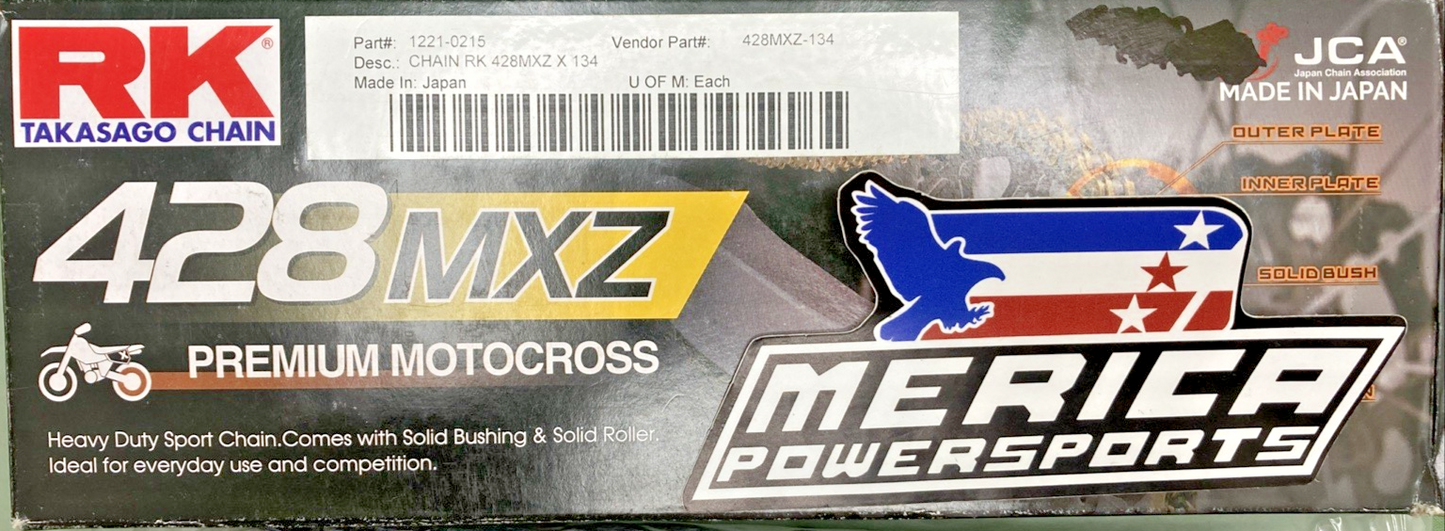 NEW GENUINE RK 428MXZ-134 PREMIUM MOTOCROSS DRIVE CHAIN 134 LINK