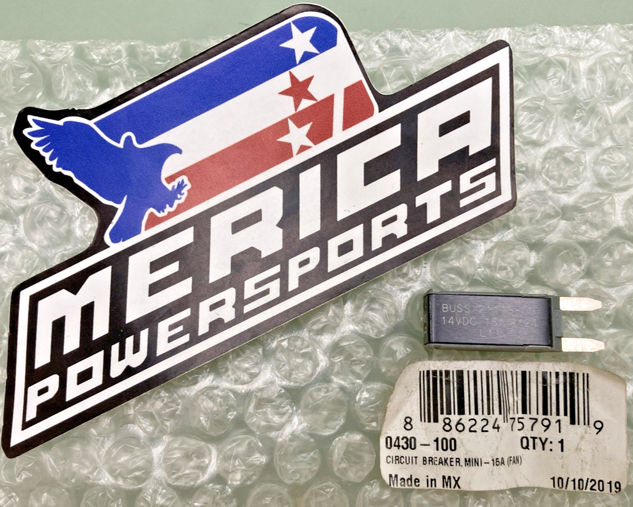 NEW REPLACES ARCTIC CAT 0430-100 CIRCUIT BREAKER, MINI-15A (FAN)
